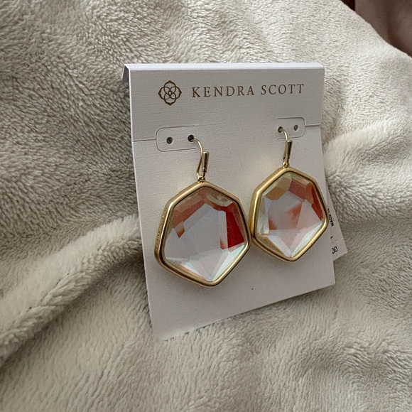 Kendra Scott Gold and Iridescent Hexagon Earrings - Picture 2 of 4